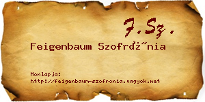Feigenbaum Szofrónia névjegykártya